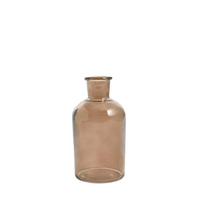 Vintage Glass Bottle Vase - Dark Brown