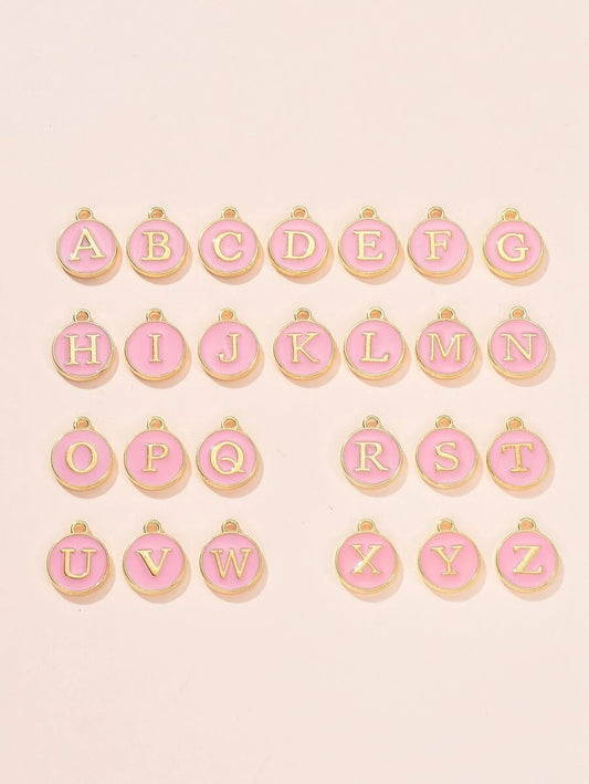Pink Letter Collar Charm