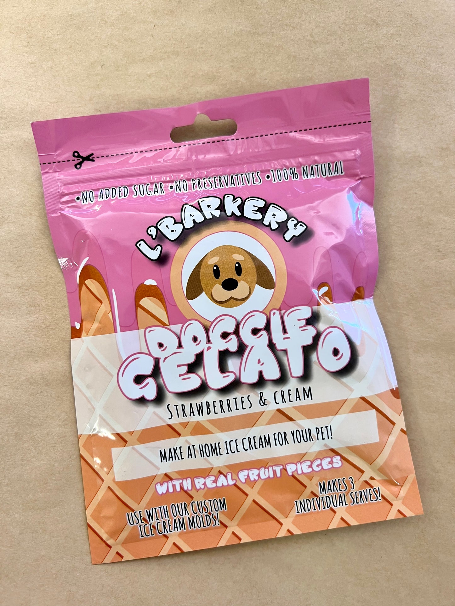 Doggie Gelato - Strawberry & Cream
